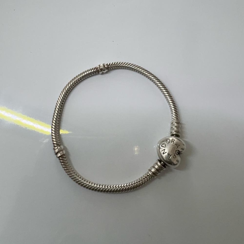 Pandora Moments Heart & Snake Chain Bracelet Sterling silver